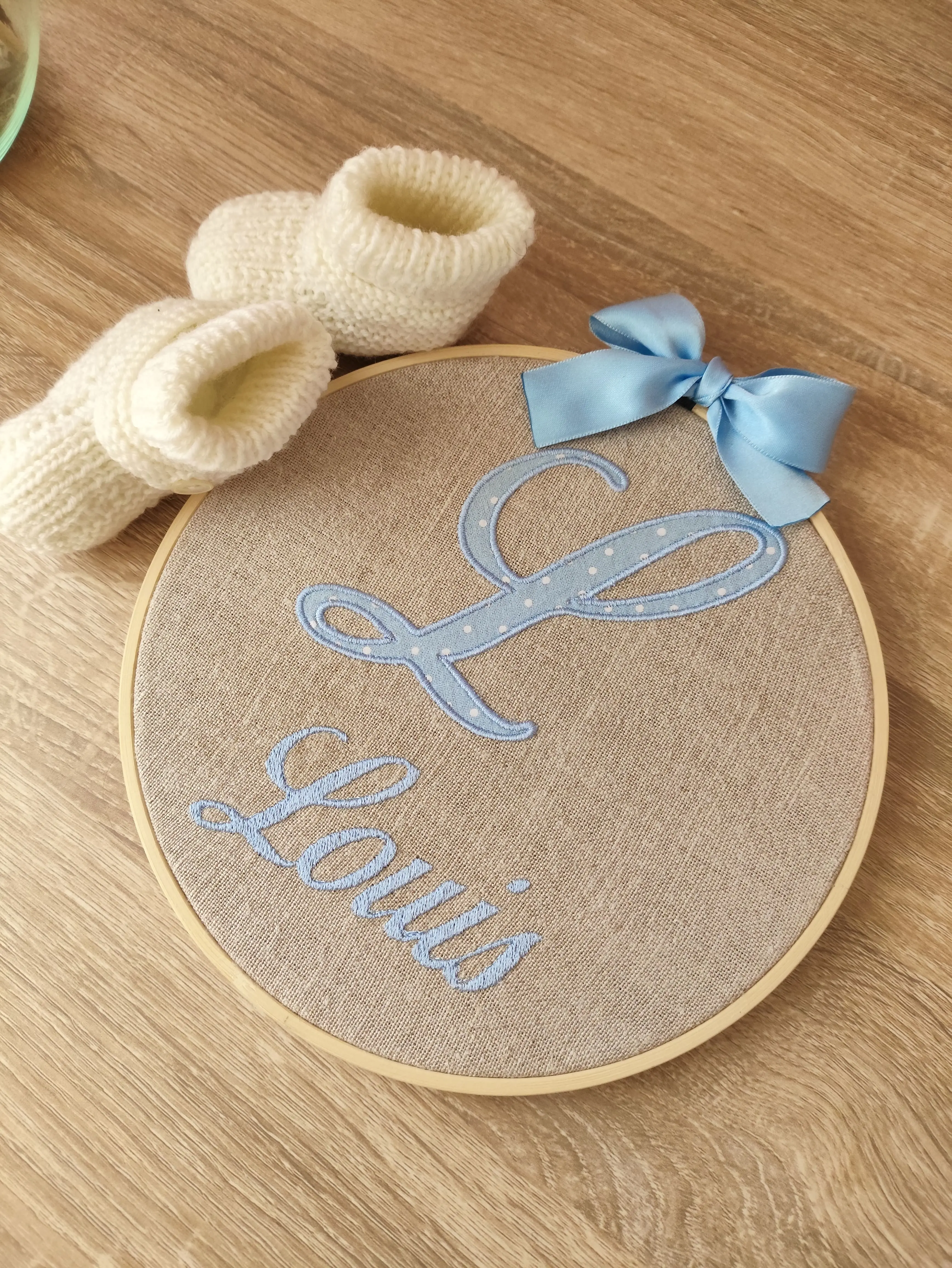 Album photo personnalisable avec prénom et initiales brodées - Mallyana Création